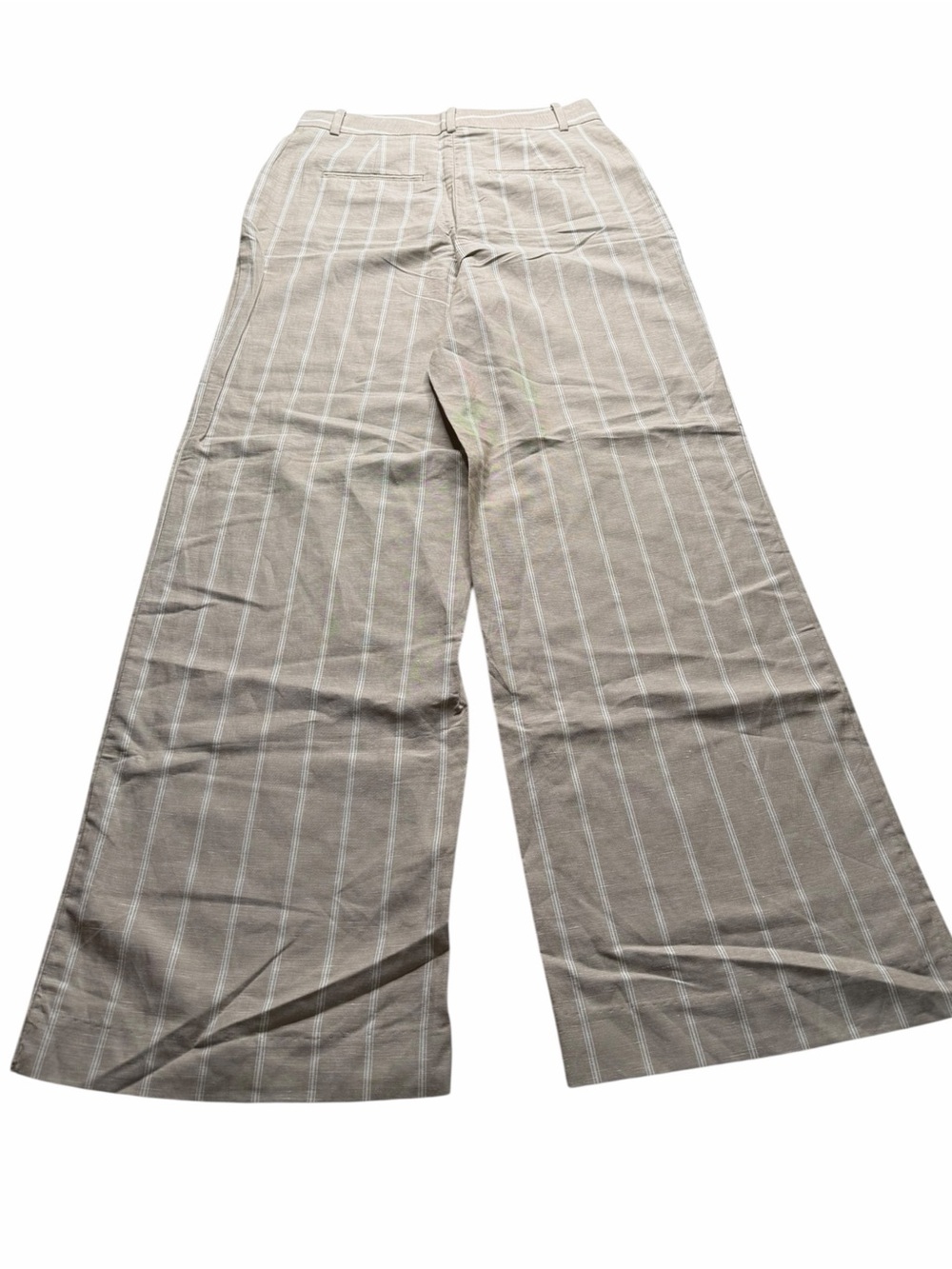 ANN‎ TAYLOR Tan White Striped Wide Leg Linen Blend Pants Women's Size 2P NWT - Picture 7 of 7